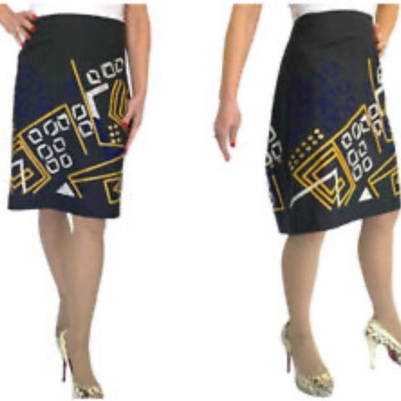 Pencil Skirt Size 10, Nygard Embroidered Accents Dark Grey 21 Inches Length - Picture 3 of 11